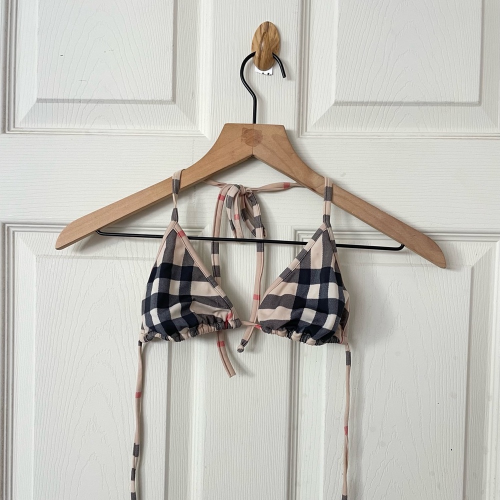 Burberry checkered bikini top